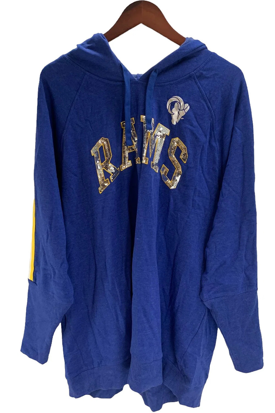 NFL Women's Double Team Tunic Pullover Hoodie Rams - Regular